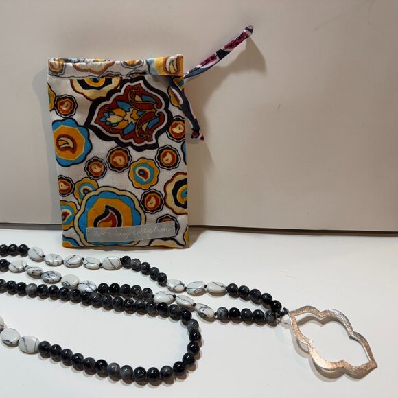 🖤 Noonday Collection Beaded Pendant Necklace – Moroccan Style – NEW with Pouch - Picture 3 of 6